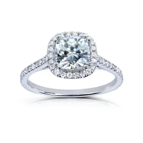 1-1/3ct.tw Cushion Moissanite Halo- Moissanite & Lab Diamonds