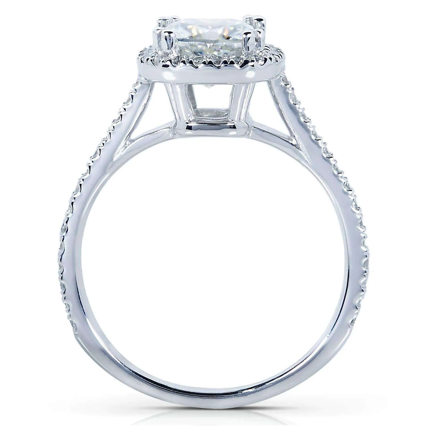 1-1/3ct.tw Cushion Moissanite Halo- Moissanite & Lab Diamonds