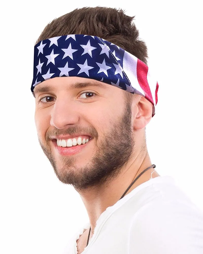 (12/Case) USA American Flag Red White & Blue Bandanas