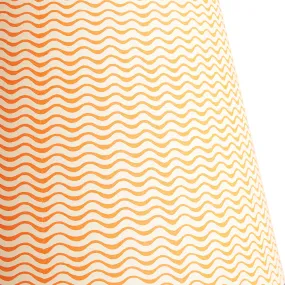 12cm tall tapered shade in tangerine ripples hand painted card