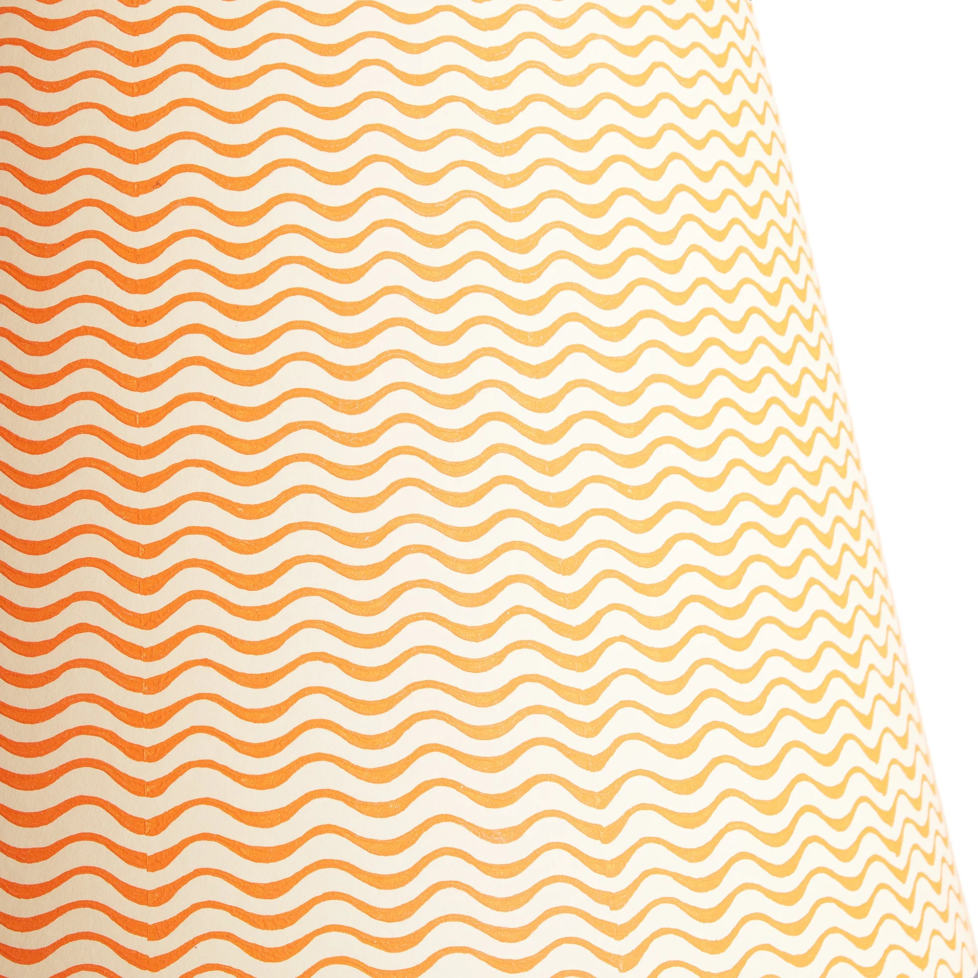 12cm tall tapered shade in tangerine ripples hand painted card