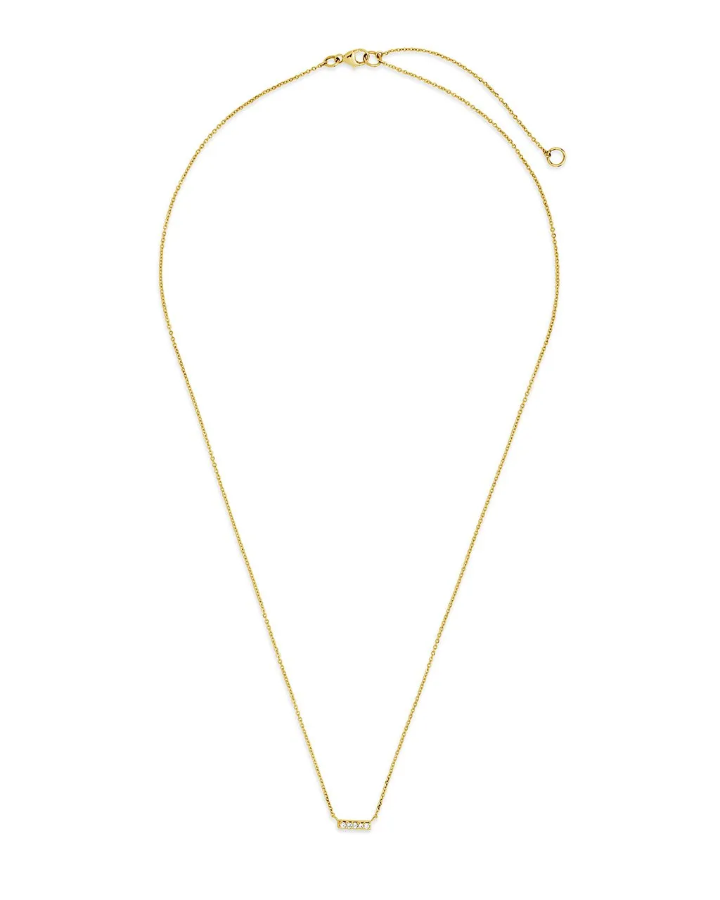 14K Gold & Diamond Bar Necklace