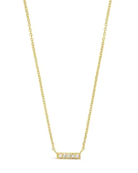 14K Gold & Diamond Bar Necklace