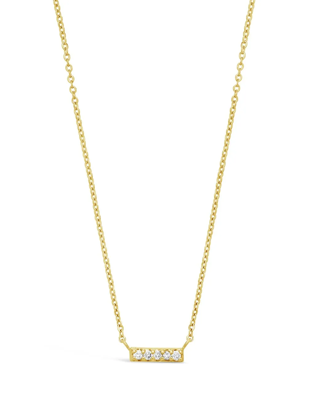 14K Gold & Diamond Bar Necklace