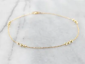 14K Gold Beaded Chain Anklet