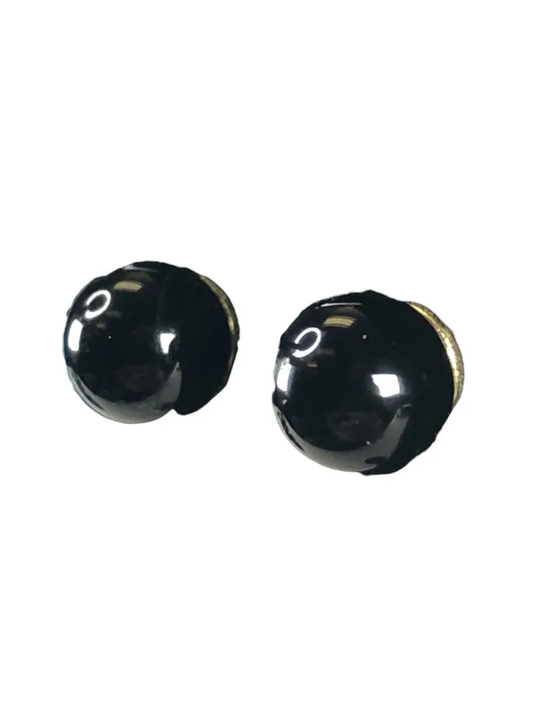 14k stone ball earrings