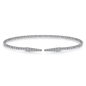 14K White Gold Bujukan Diamond Spikes Split Bangle