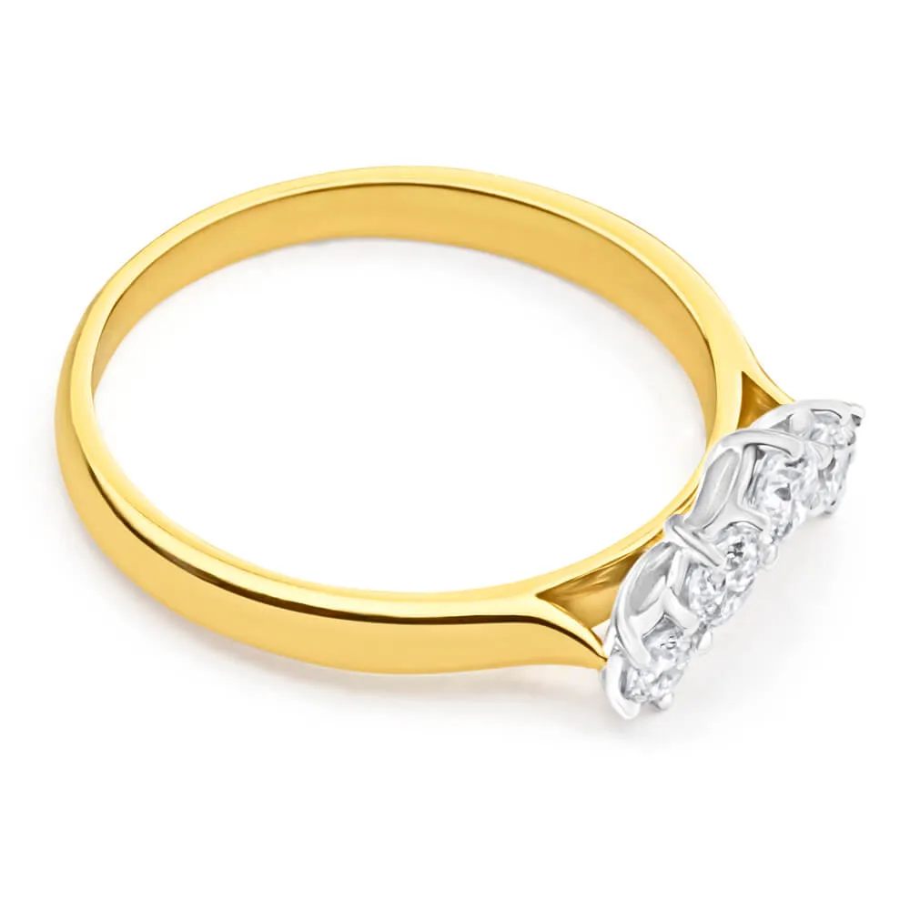 18ct Yellow Gold & White Gold 'Anise' Ring With 0.25 Carats Of Diamonds