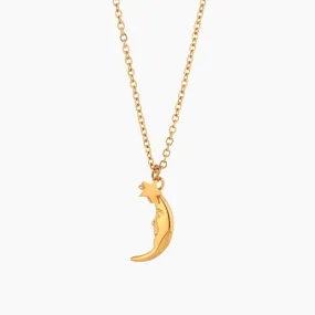 18k Gold Plated Vintage Moon Star Necklace