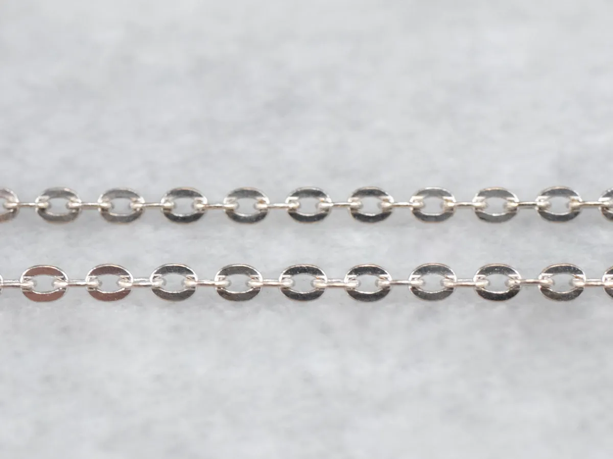 18K White Gold Cable Chain