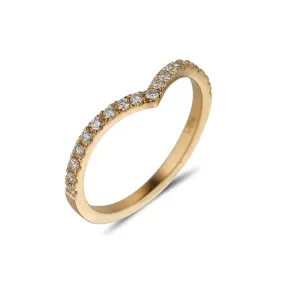 18kt Gold Diamond Curve Ring