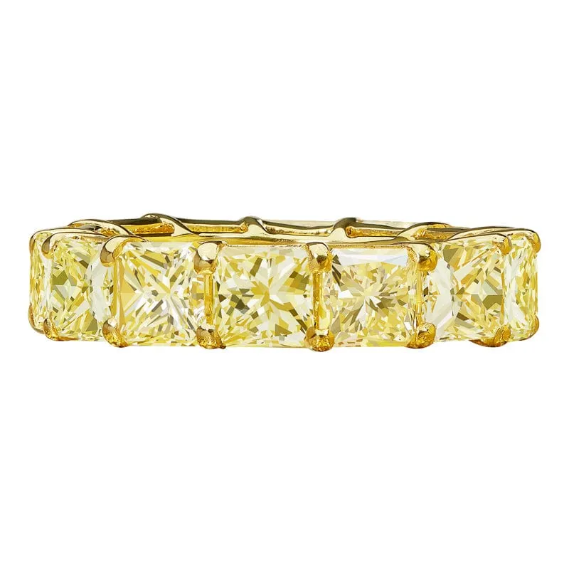 18kt Yellow Gold 10.68ctw Fancy Yellow Diamond Eternity Band