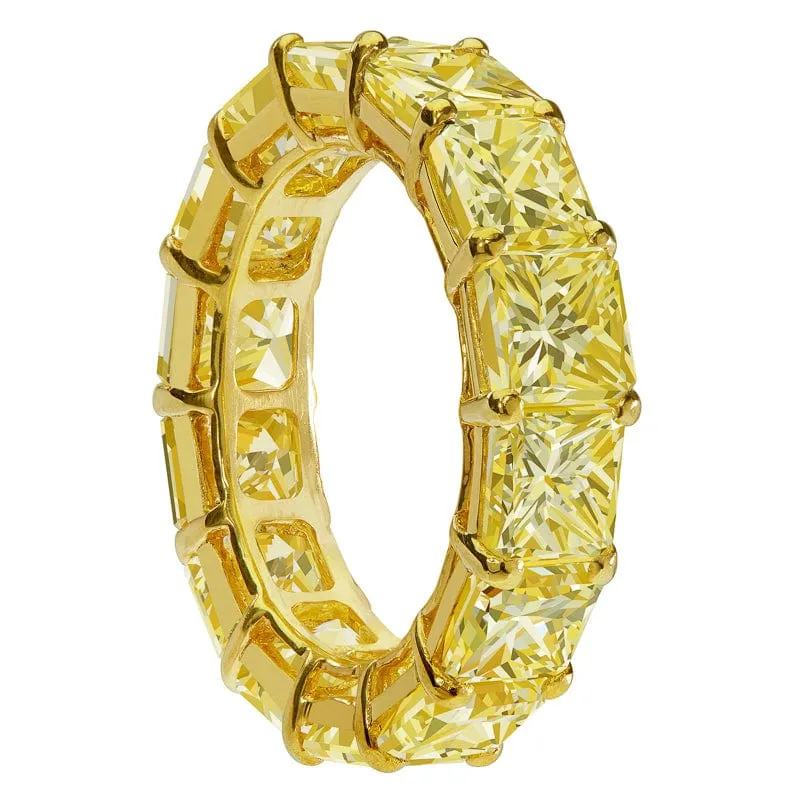 18kt Yellow Gold 10.68ctw Fancy Yellow Diamond Eternity Band