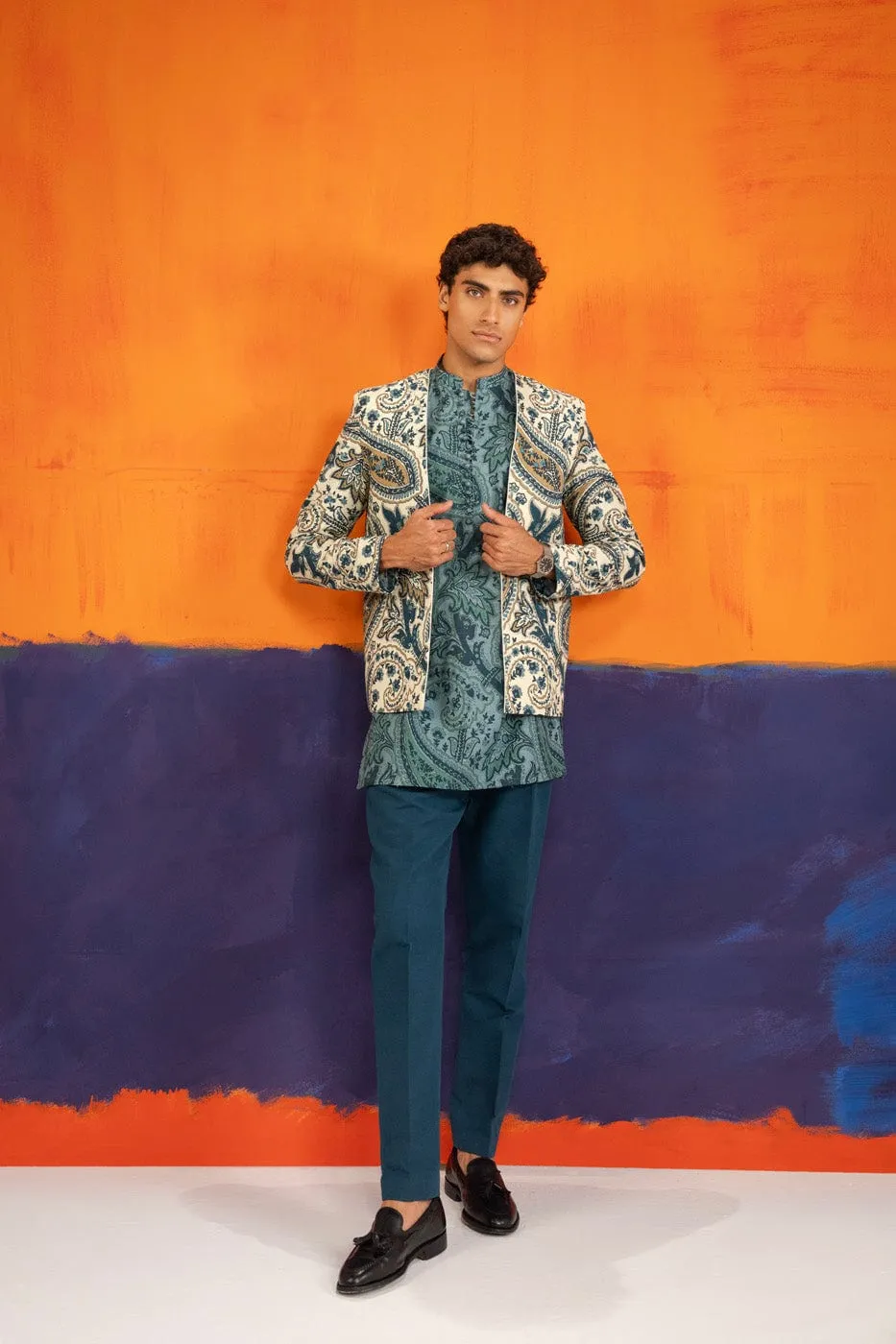 2 Pc Printed Khaddar Shirt With Khaddar Trouser