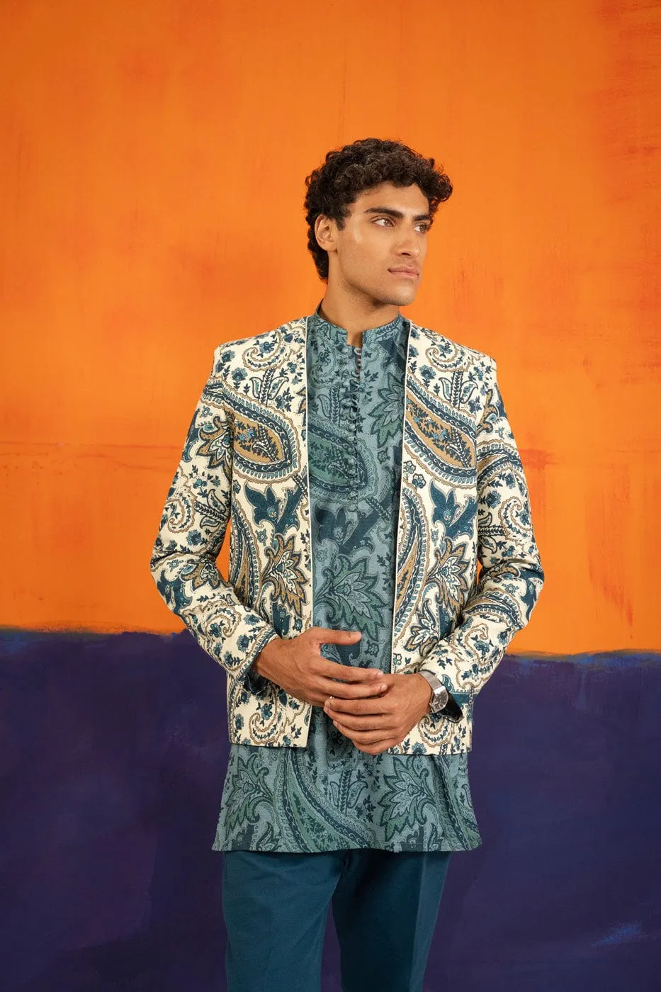 2 Pc Printed Khaddar Shirt With Khaddar Trouser