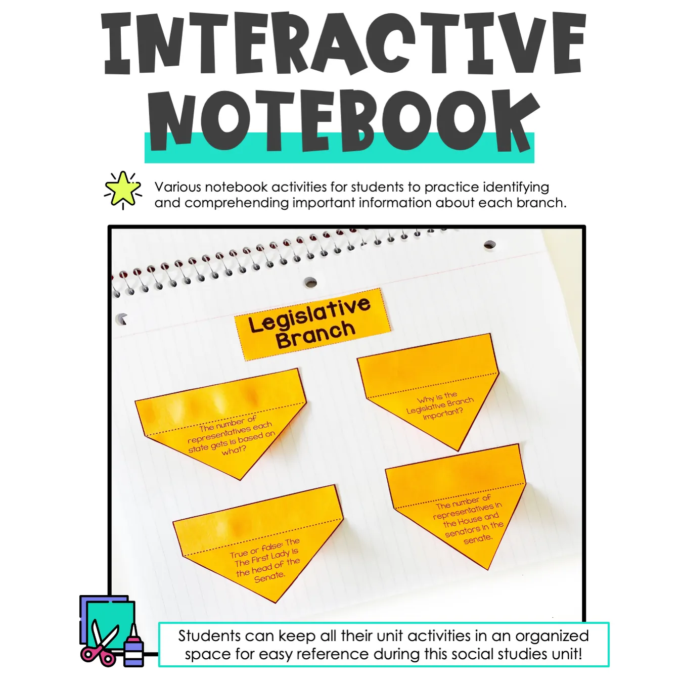 3 Branches of Government Activity | Interactive Notebook | Google Slides | Printable Classroom Resource | Teaching with Aris