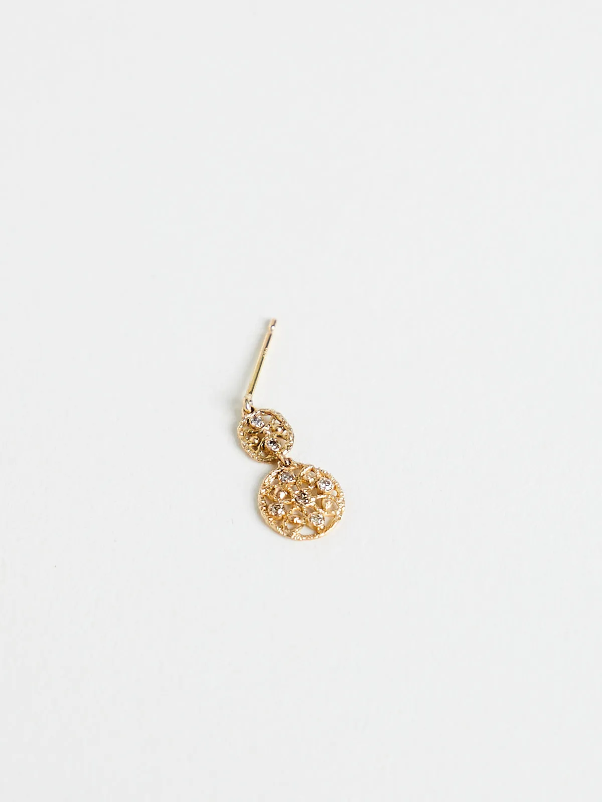 3057 Earrings in 14k Yellow Gold with 14 Brown Diamonds