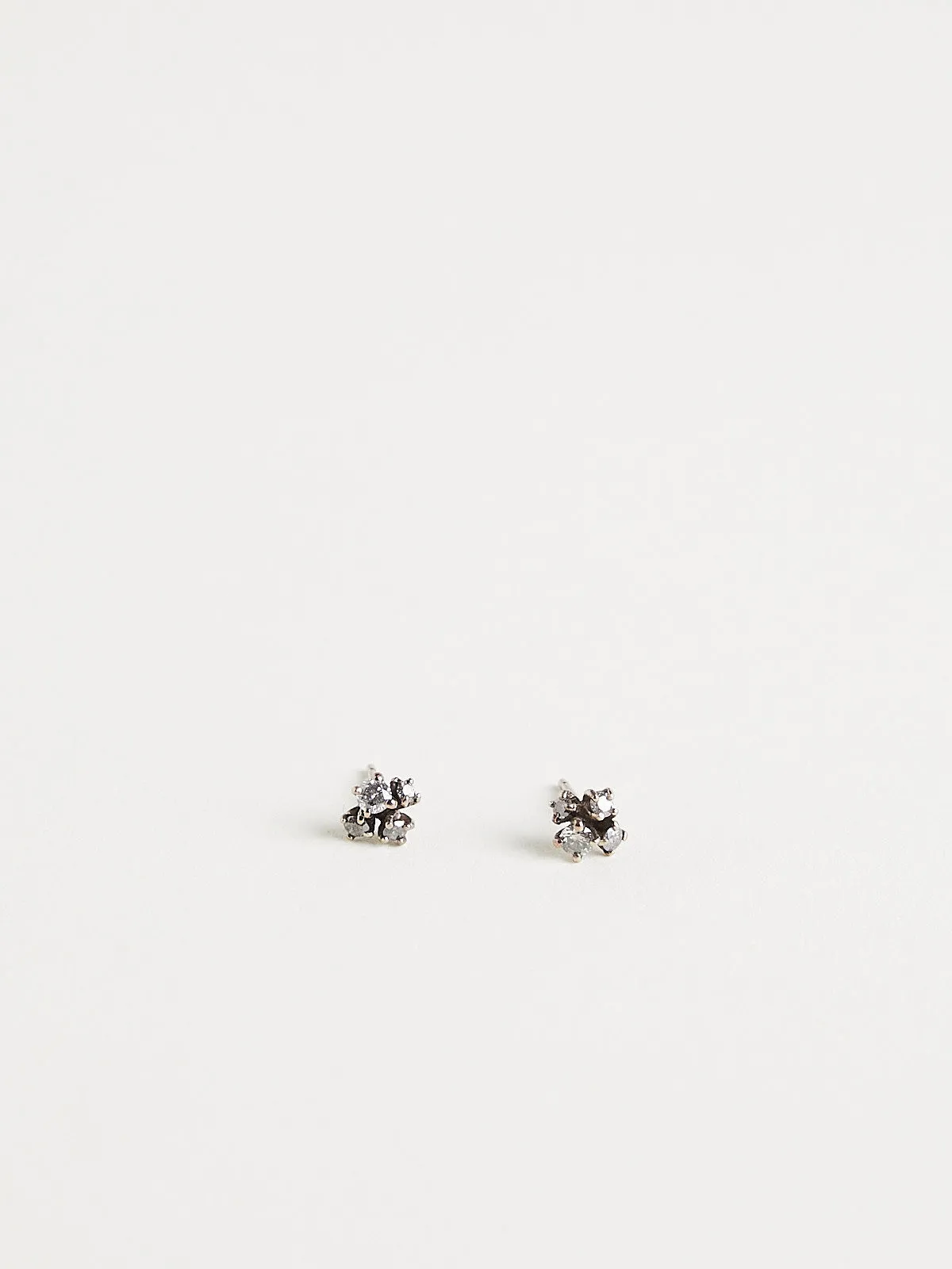 365 Earrings in 14k White Gold with 8 Grey Diamonds