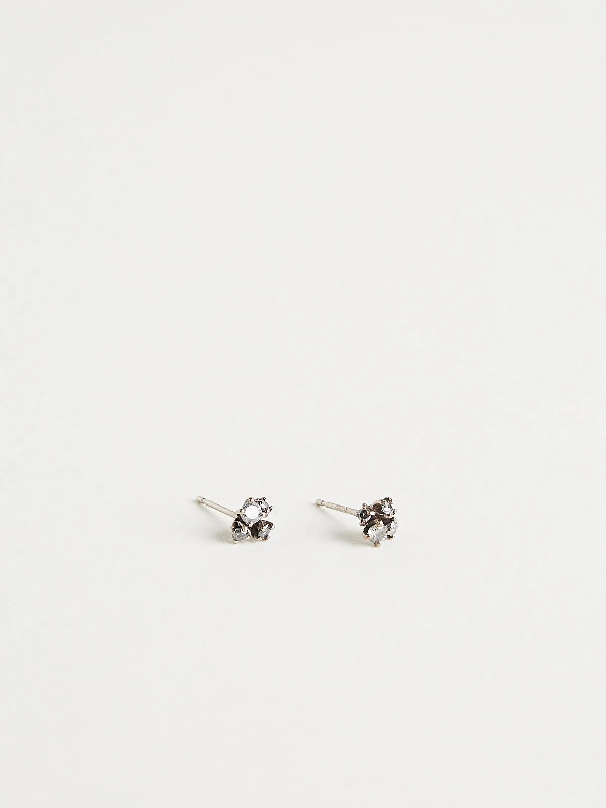 365 Earrings in 14k White Gold with 8 Grey Diamonds