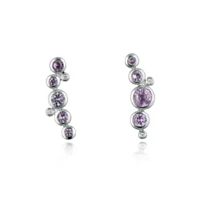 9ct White Gold & Pink Sapphire Earrings