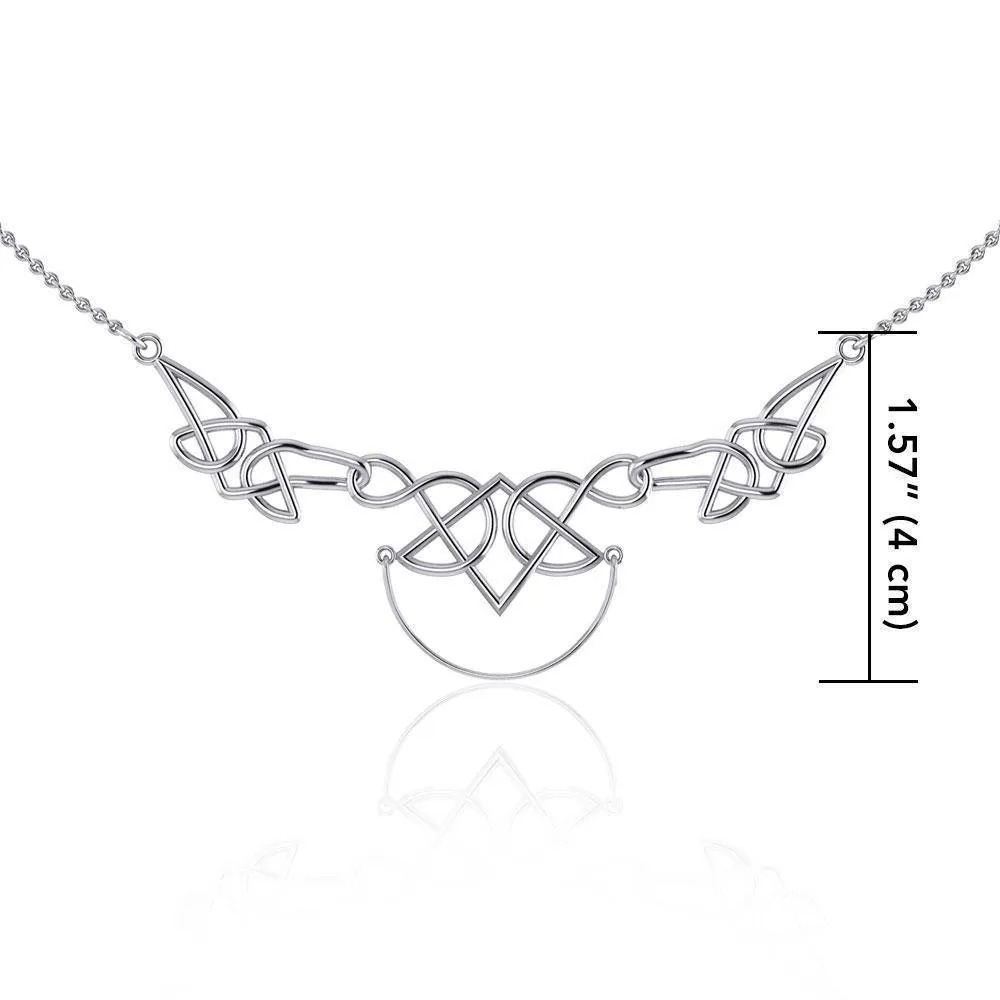 A powerful reminder of the fullness of the eternal ~ Celtic Knotwork Sterling Silver Necklace Jewelry with Charm Holder TN121