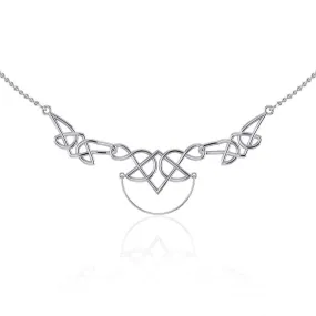 A powerful reminder of the fullness of the eternal ~ Celtic Knotwork Sterling Silver Necklace Jewelry with Charm Holder TN121