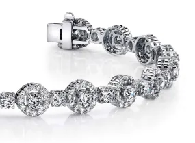 All Diamond Circle Link Bracelet Lab-Grown Diamond with 8.00 ct.(finished) 1.5mm, 3.5mm