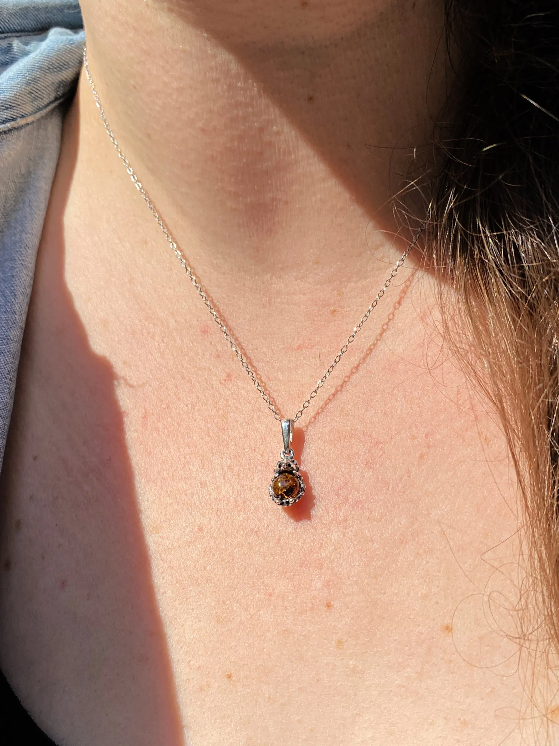 Amber Hedgehog Necklace