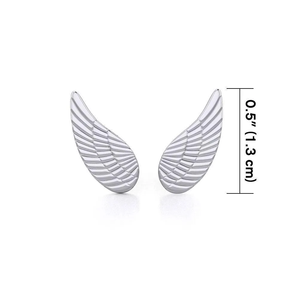 Angel Wing Silver Post Earrings TER1923