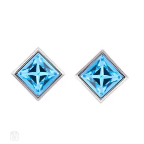 Aquamarine Swarovski crystal stud earrings