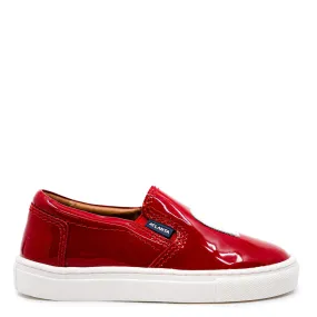 Atlanta Mocassin Red and White Heart Patent Sneaker