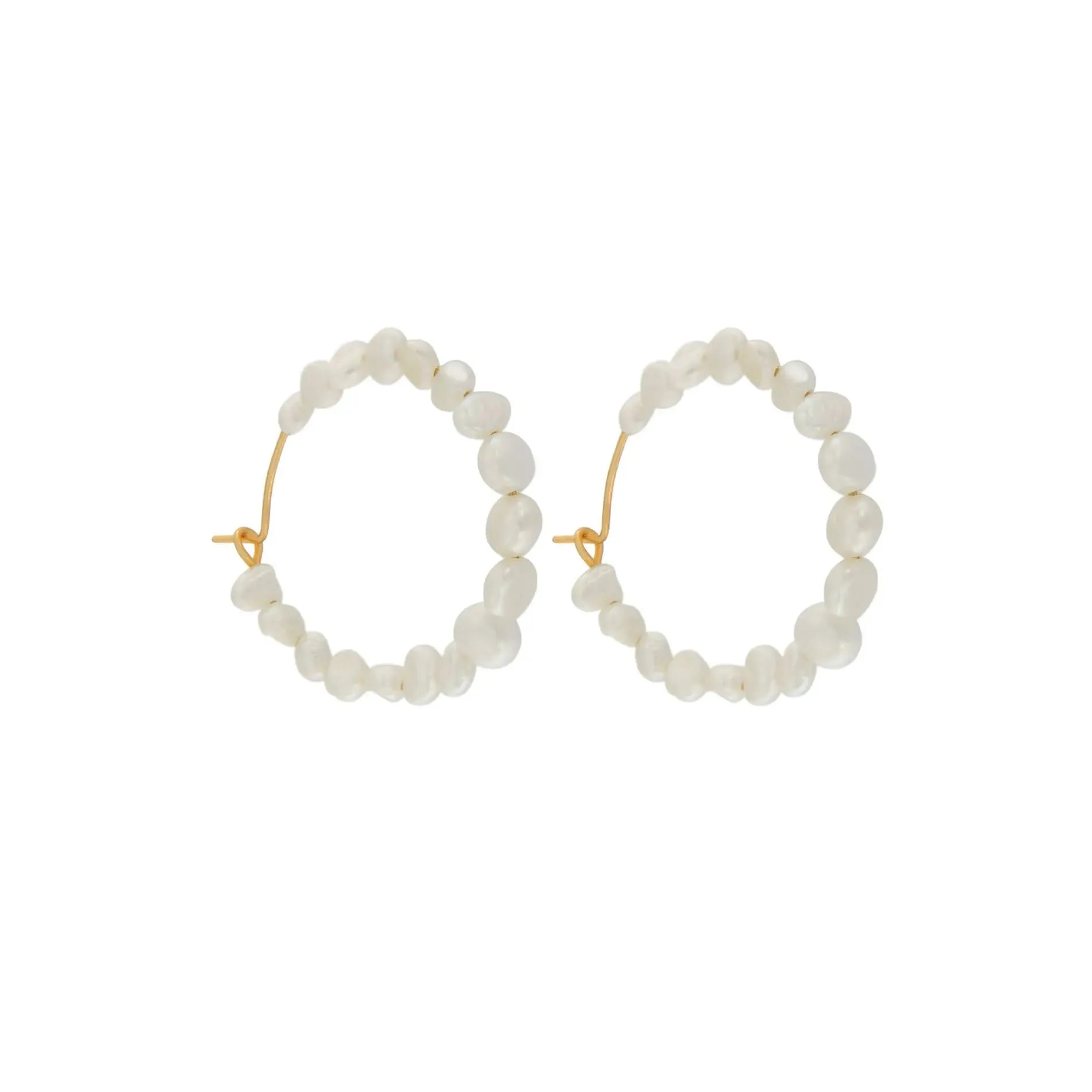 Audrey Organic Pearl Hoop Earring Gold Plating