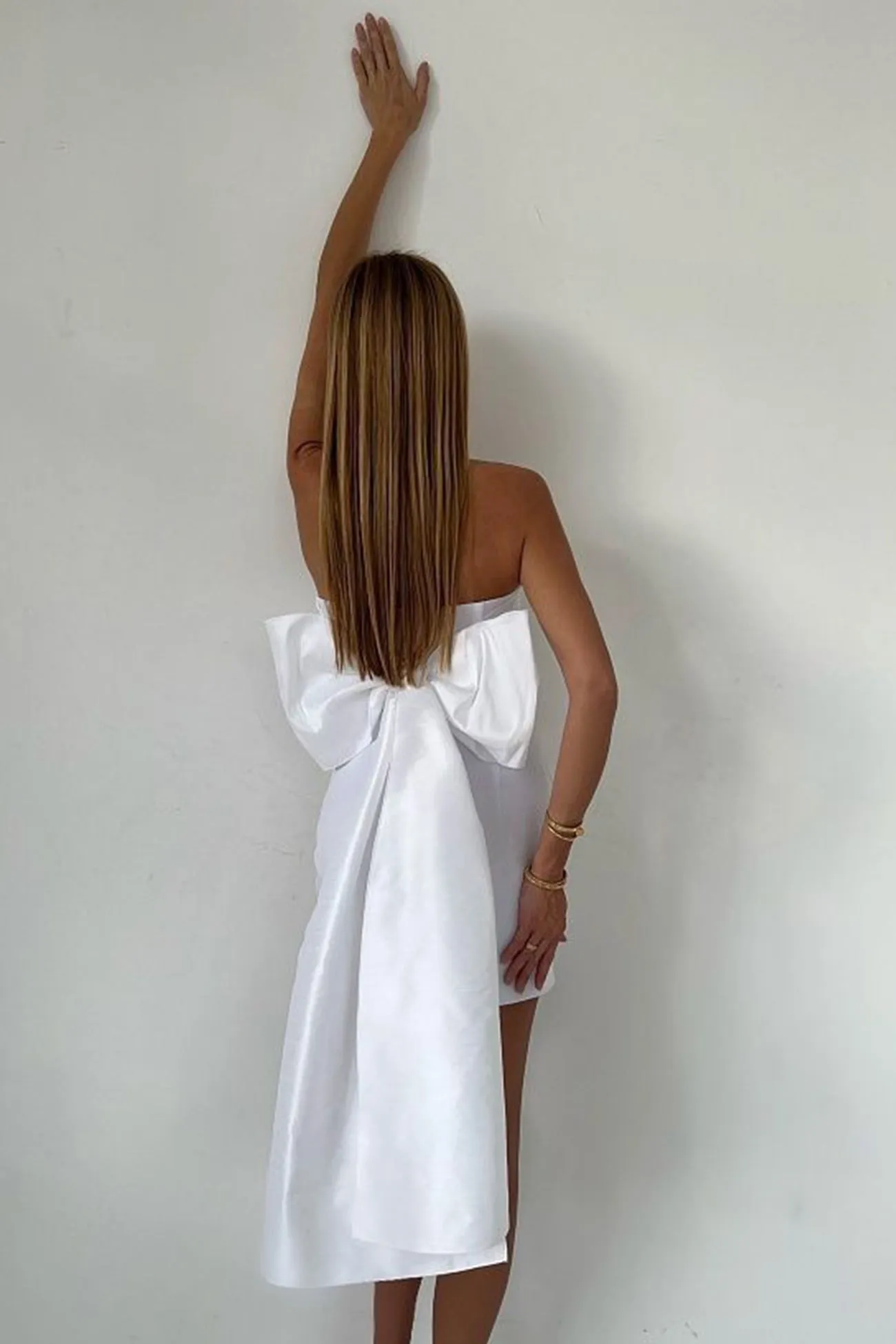 Back Bow Strapless Mini Dress