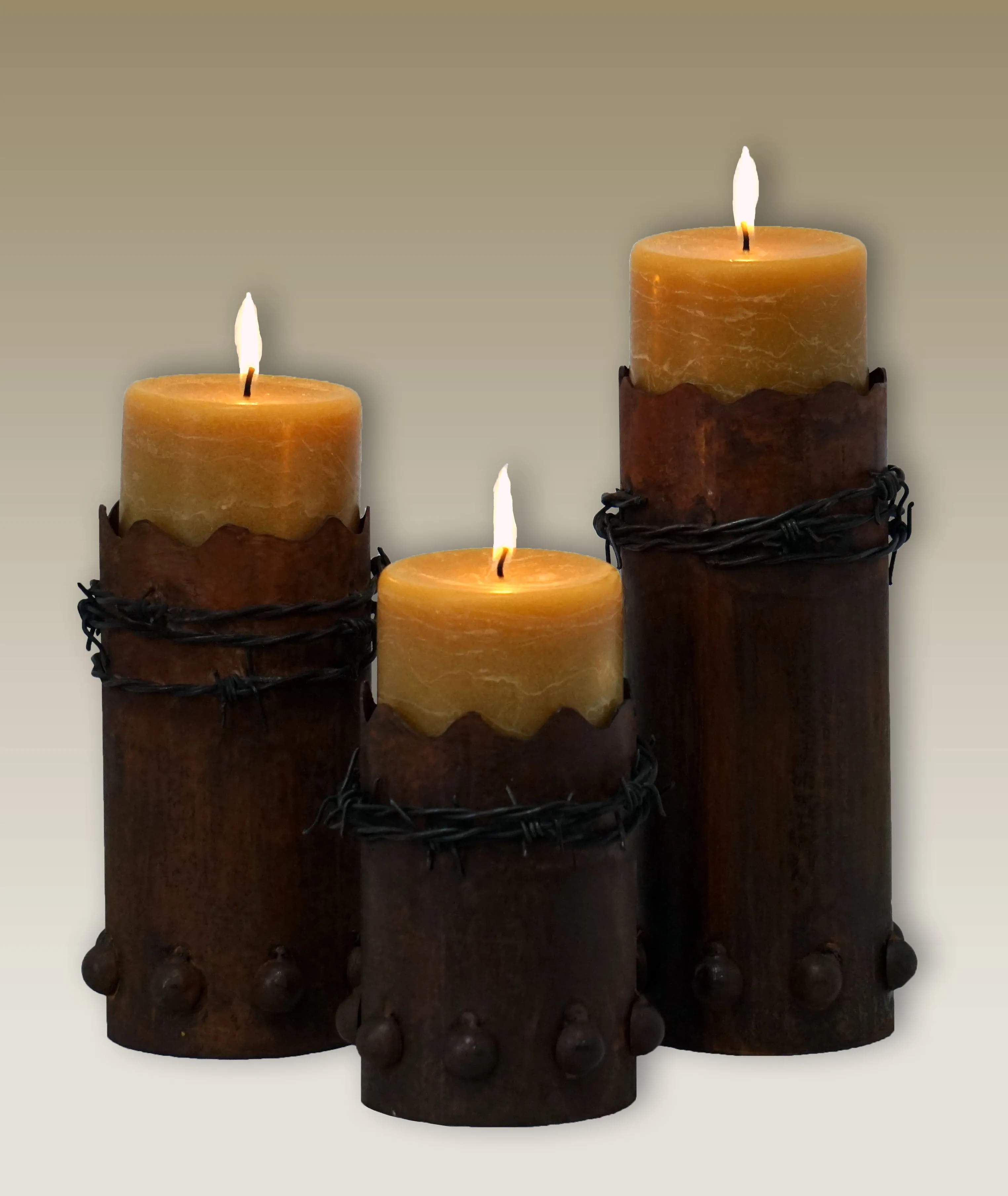 Barbwire Candle Holders - Peach/Clay