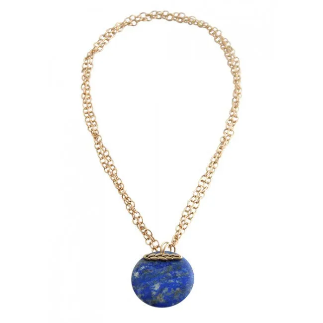 Barse Convertible Natural Stone Necklace-Lapis