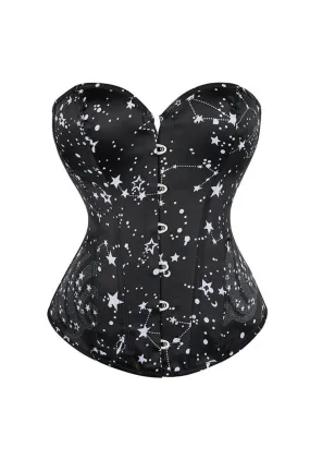 Black and Silver Star Steel Boned Corset