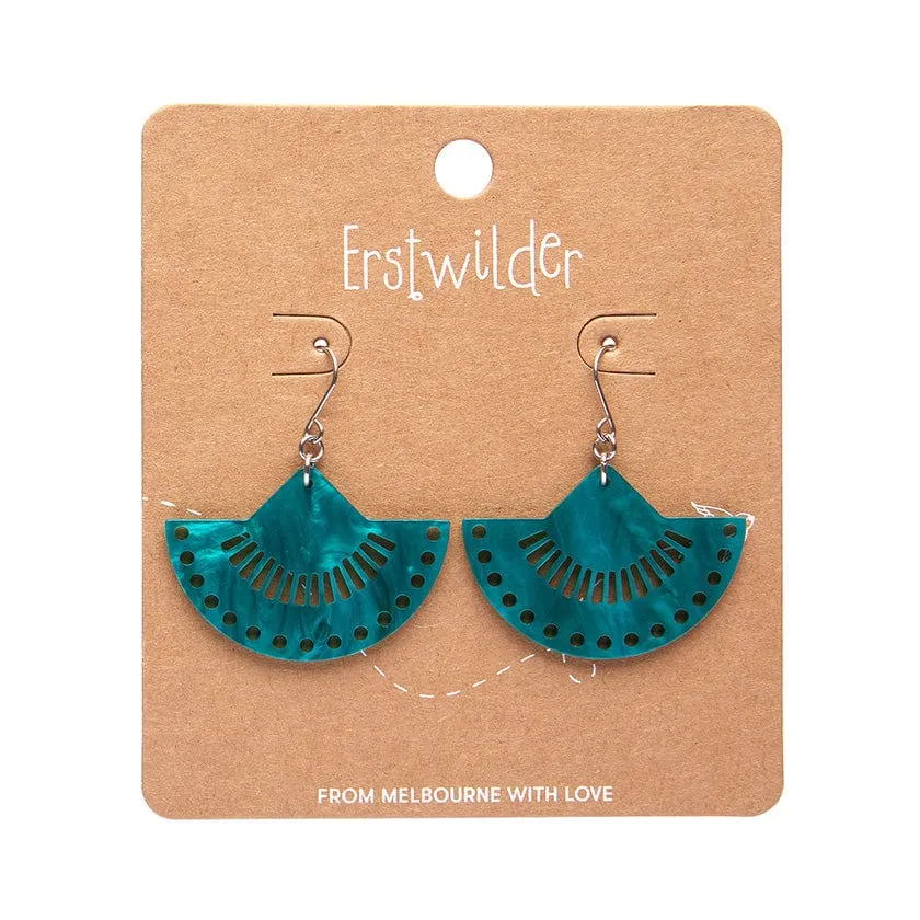 Boho Fan Essential Drop Earrings - Green