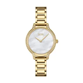 BOSS 'Gala' 28mm Gold IP Bracelet Quartz Ladies Watch