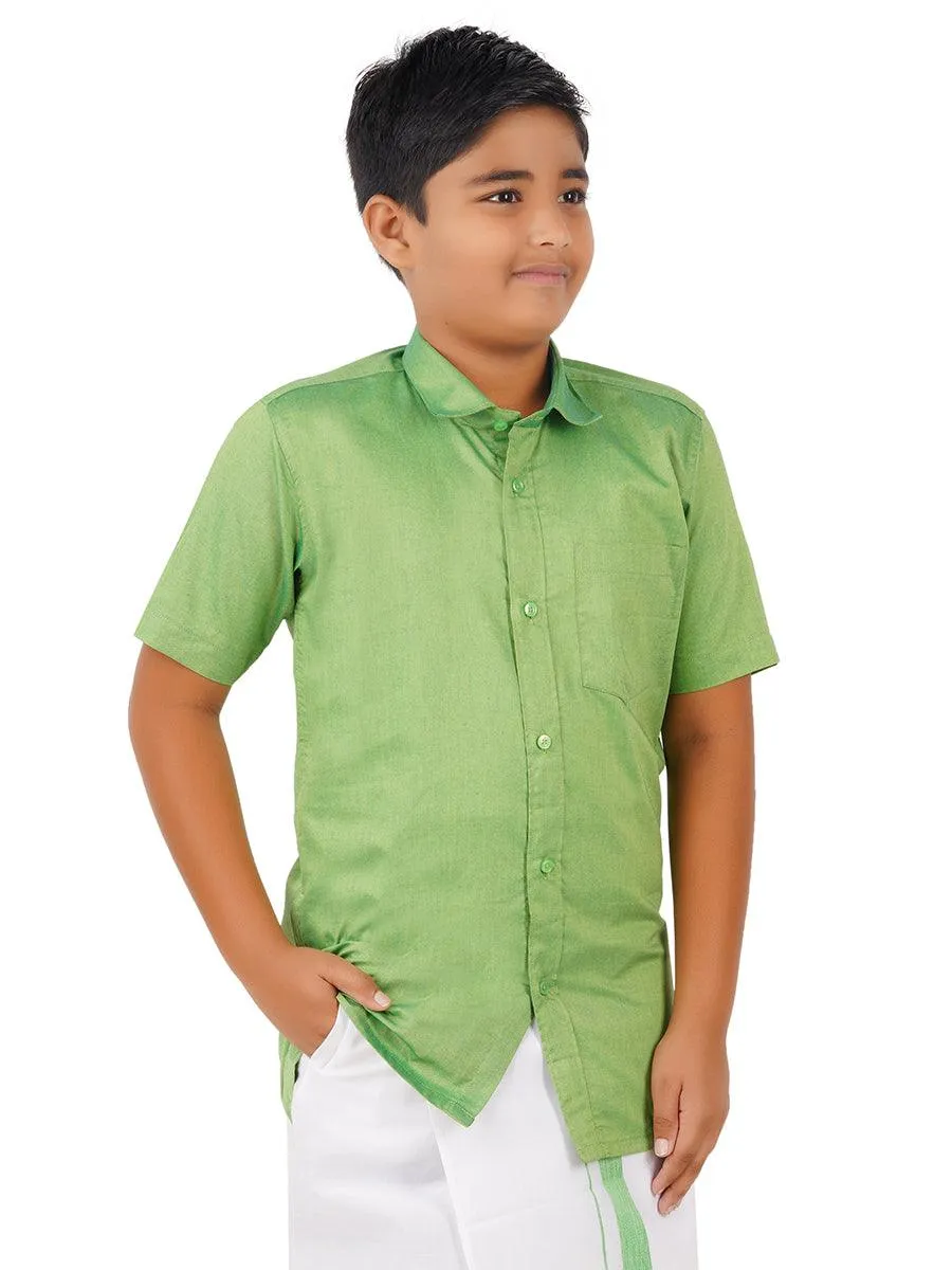 Boys Matching Dhoti & Shirt Combo Lime Green OX14