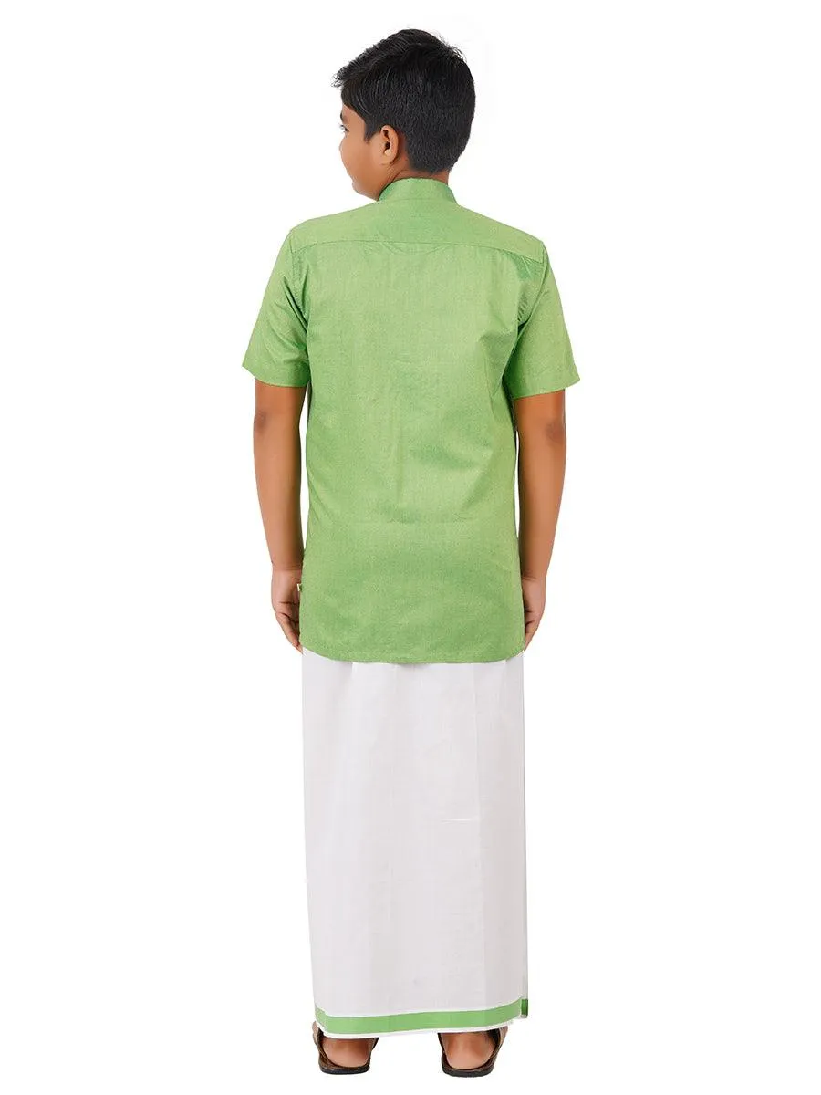 Boys Matching Dhoti & Shirt Combo Lime Green OX14