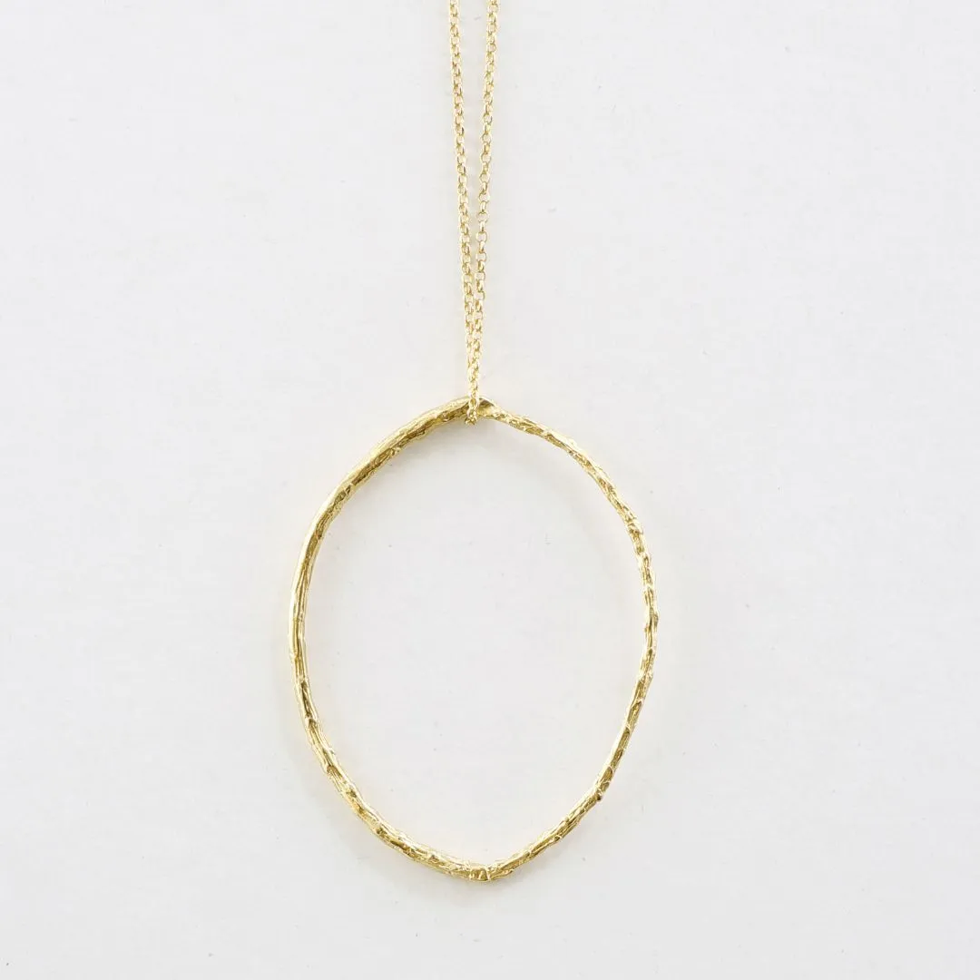 Branch hoop pendant - sparkling necklace - silver 925 - gold plated