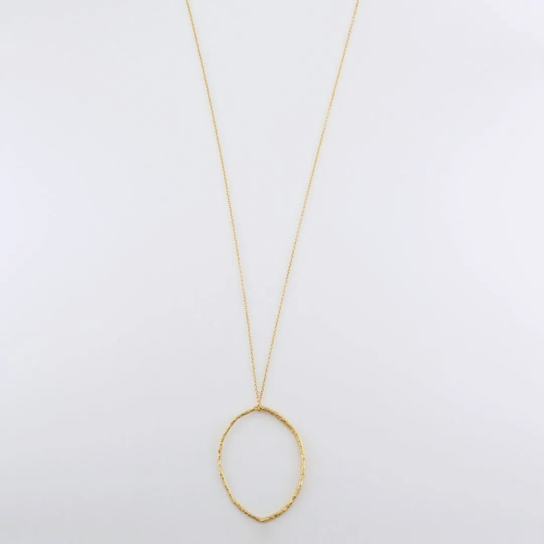 Branch hoop pendant - sparkling necklace - silver 925 - gold plated