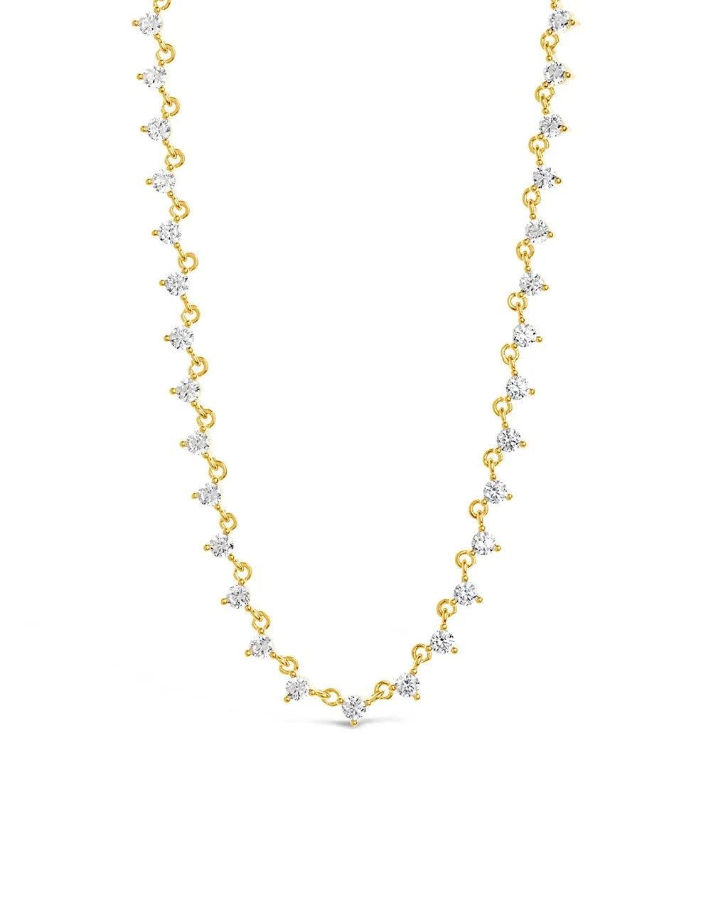 Brigid Staggered CZ Tennis Necklace