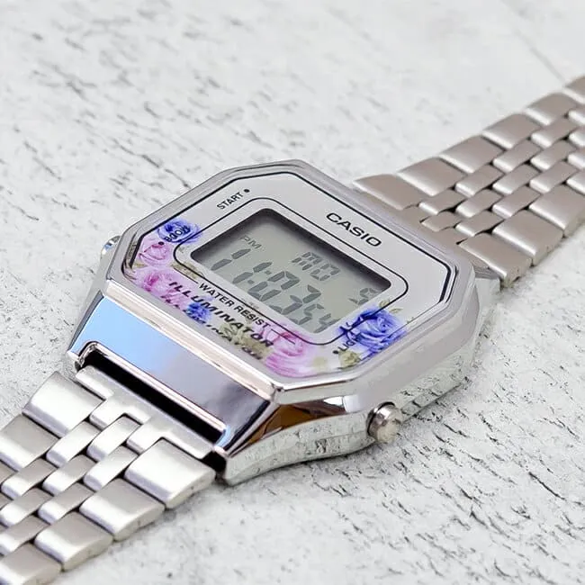 Casio Vintage Digital Silver Tone Stainless Steel Ladies Watch | LA680WA-4CDF