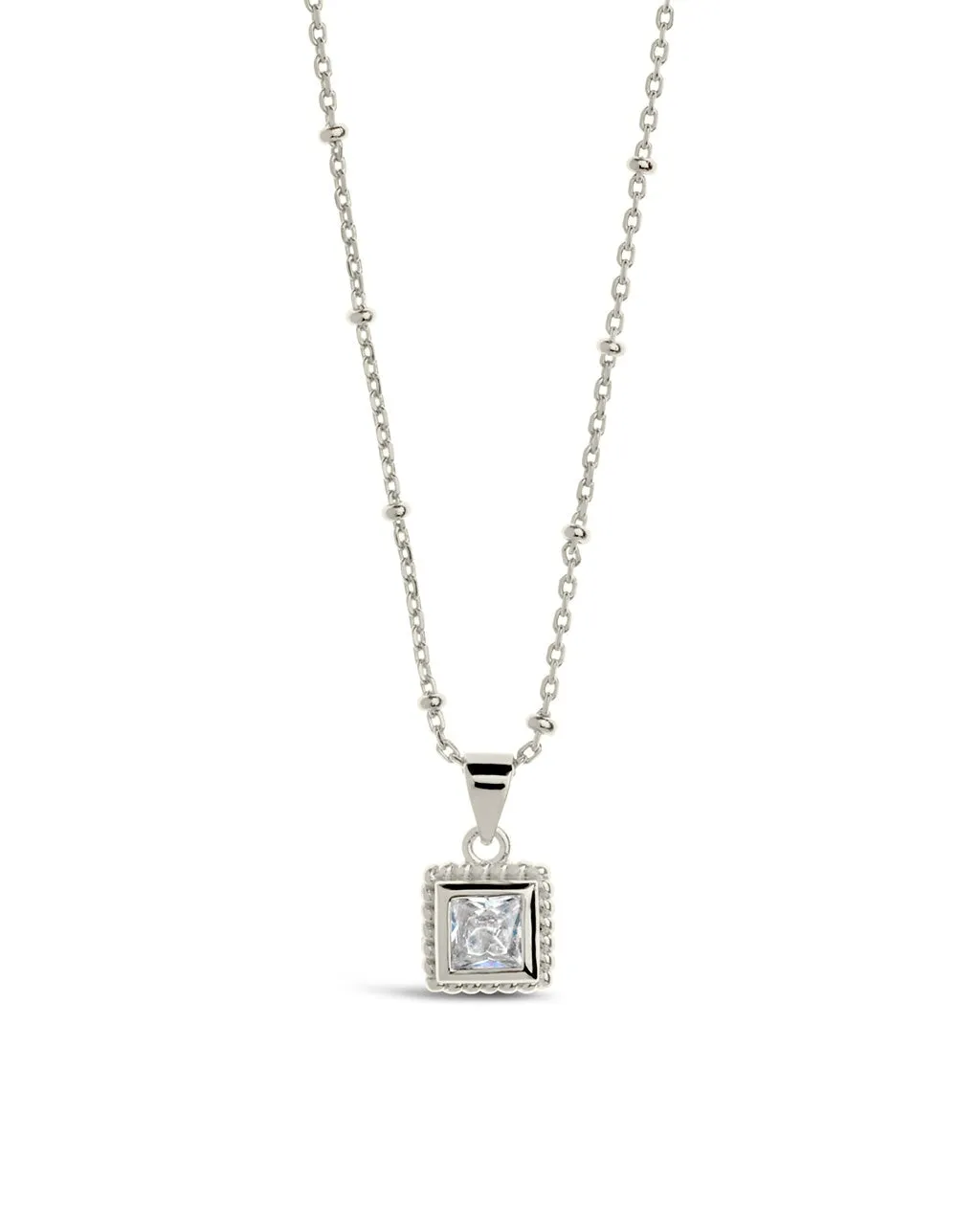 Cassia CZ Square Pendant Necklace