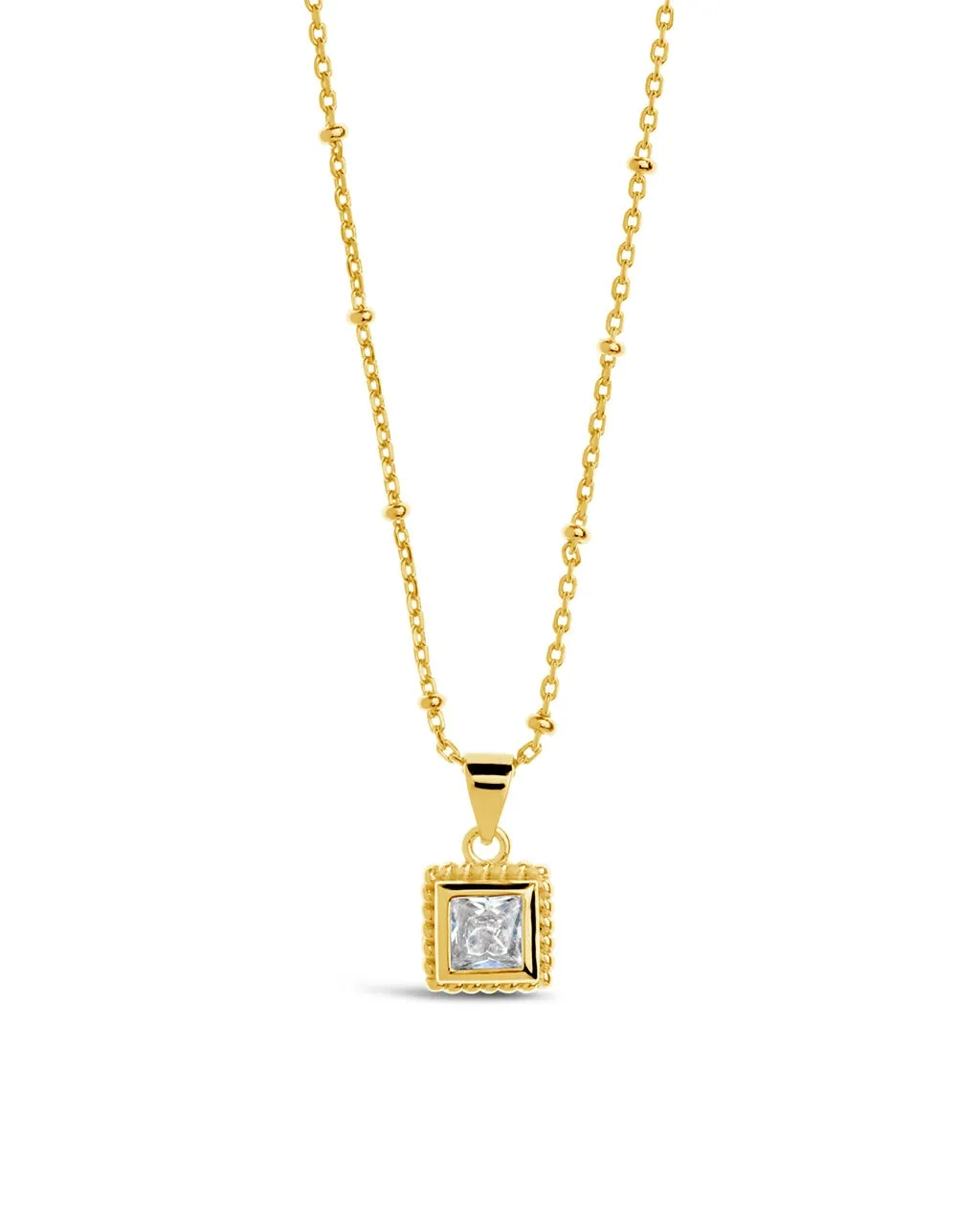 Cassia CZ Square Pendant Necklace