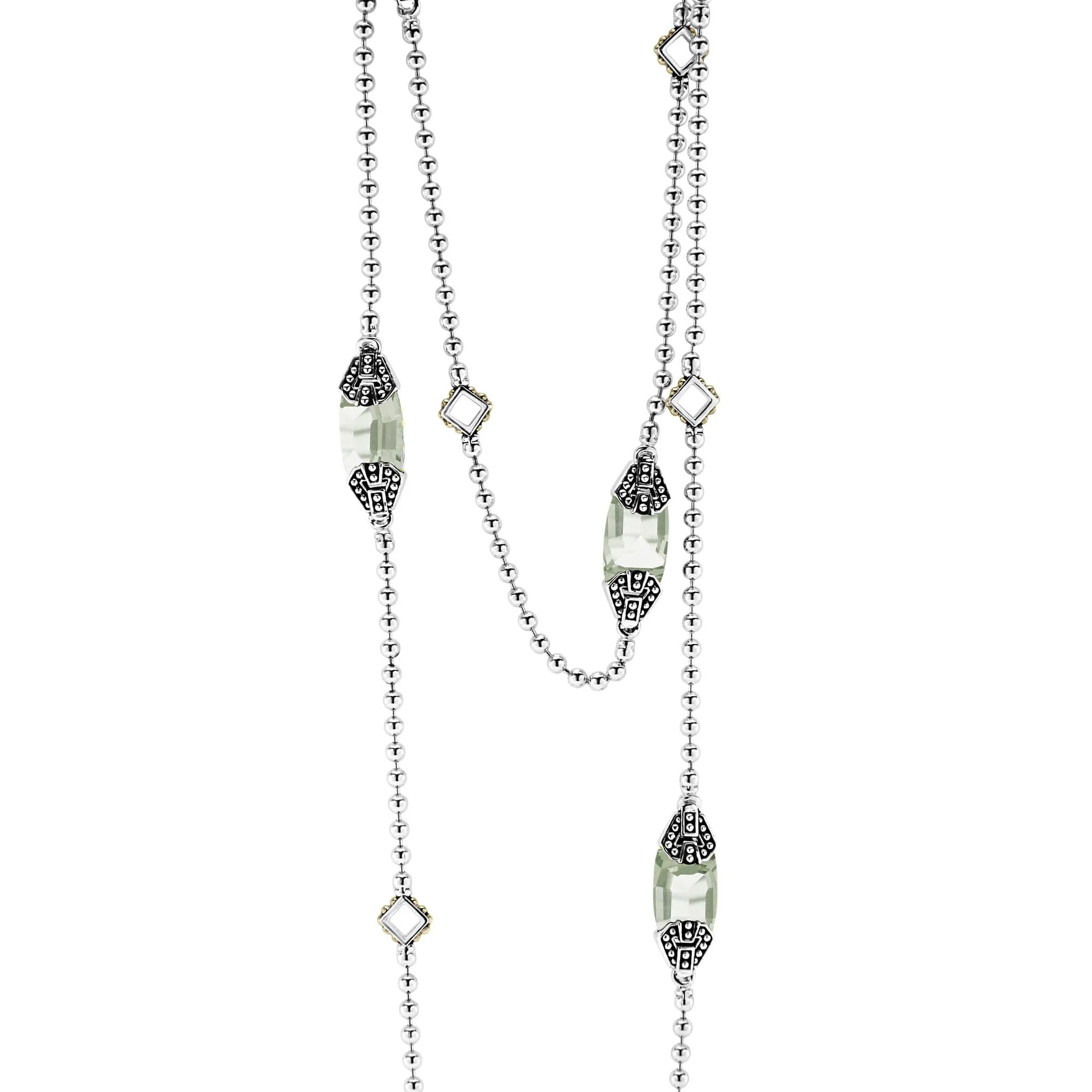 Caviar Color Six Station Prasiolite Necklace