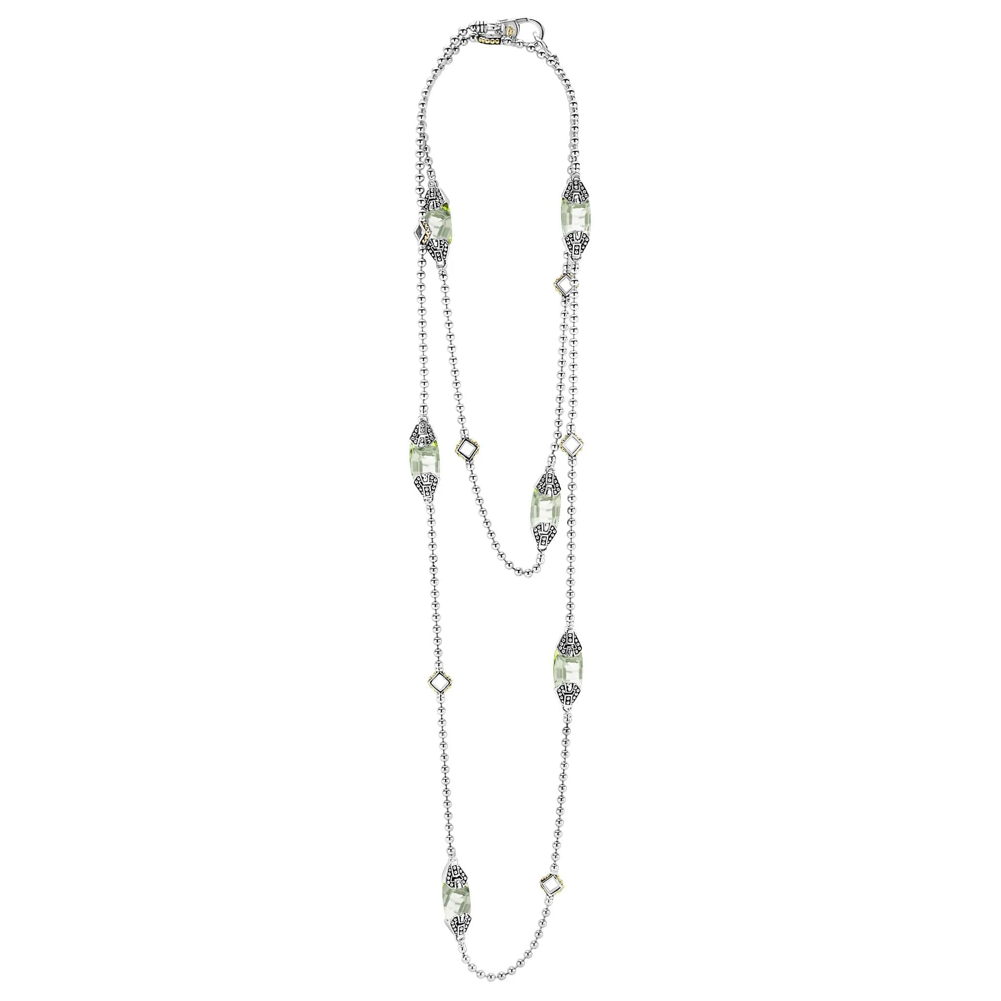 Caviar Color Six Station Prasiolite Necklace