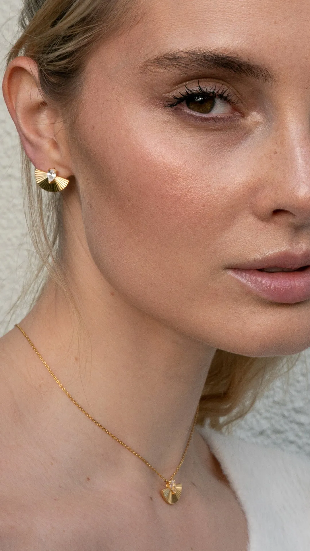 Celene Fan Studs 18K Gold Vermeil