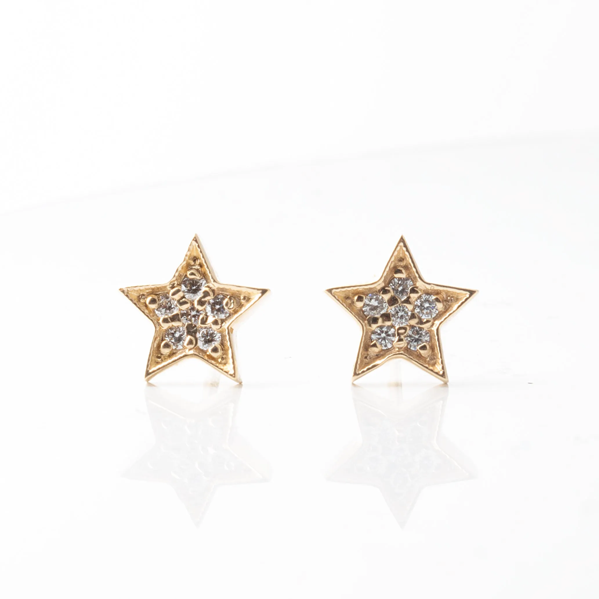 Celestial 7mm Pave Diamond Star Earrings